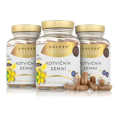 2+1 GN Exclusive Kotvičník zemní 90%+Zinek+Selen 300 cps. - Golden Nature