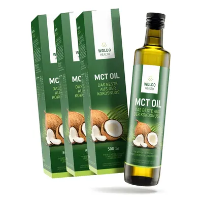 2+1 Woldohealth MCT olej 3x500 ML ( 100% KOKOSOVÉHO OLEJE) - Woldohealth