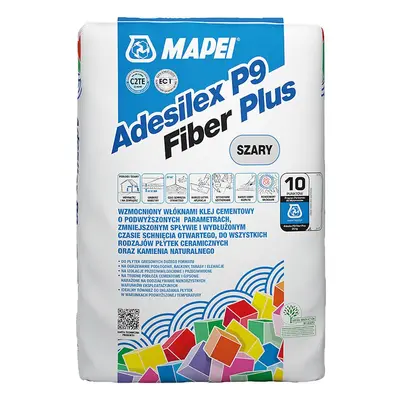 Lepidlo na obklady Mapei Adesilex P9 Fiber Plus C2TE 25 kg,šedé