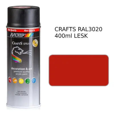 Sprej Crafts červená RAL3020 400ml