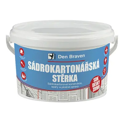 Víceúčelový brousitelný tmel Sádrokartonářská stěrka Den Braven 1,5 kg