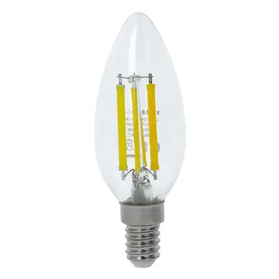 LED žárovka filament retro svíčka 6W E14 4000K 806LM