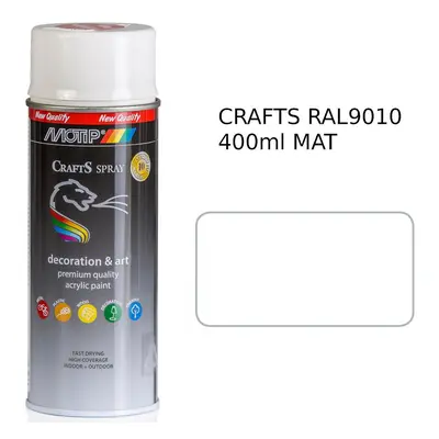 Sprej Crafts bílá mat RAL9010 400ml