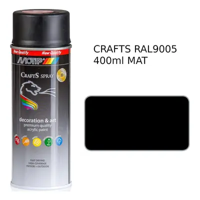 Sprej Crafts černá mat RAL9005 400ml