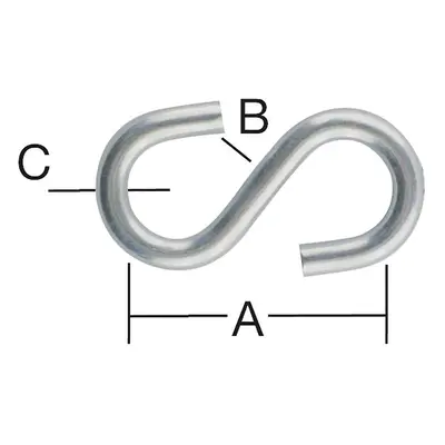 S-hák 32 x 5,5 x 4 mm zn 12 ks