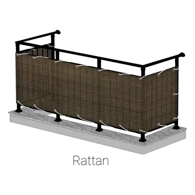 Balkonová zástěna 75/600 rattan wenge