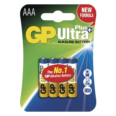 Alkalická baterie GP Ultra Plus AAA (LR03), 4 ks