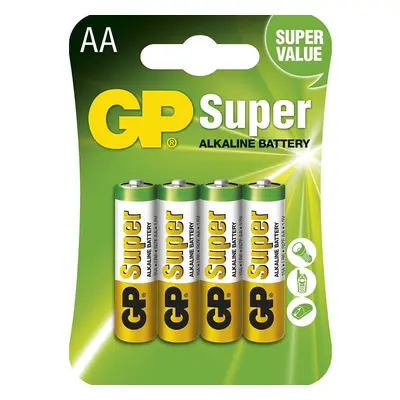 Alkalická baterie GP Super AA (LR6), 4 ks