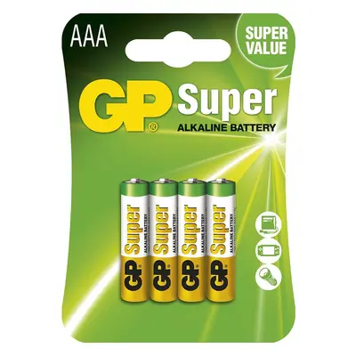 Alkalická baterie GP Super AAA (LR03), 4 ks