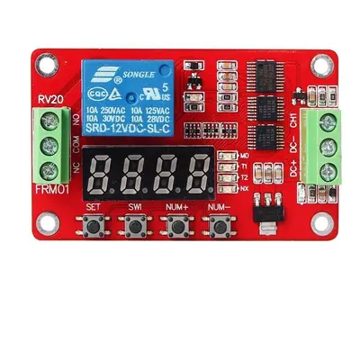 Modul časového zpoždění s relé a LED displejem DC 12V