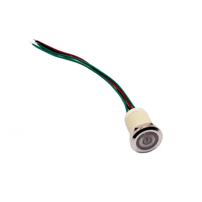 LED IP68 spínač - Bílé podsvícení, 19 mm, 12 - 24V