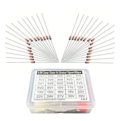 Sada zenerových diod 0,5W 2 - 39V - 300 kusů