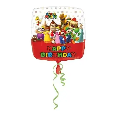 Foliový balonek Super Mario Happy Birthday 43 cm