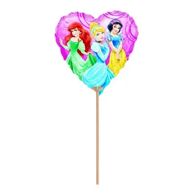 Balónky na tyčku - Princess Disney srdce 23 cm - 5 ks