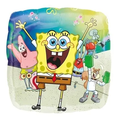 Foliový balonek čtverec Sponge Bob 43 cm