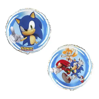 Foliový balonek ježek Sonic kulatý 45 cm - Nebalený