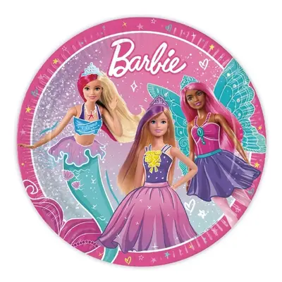 EKO Papírové talířky Barbie 23 cm - 8 ks