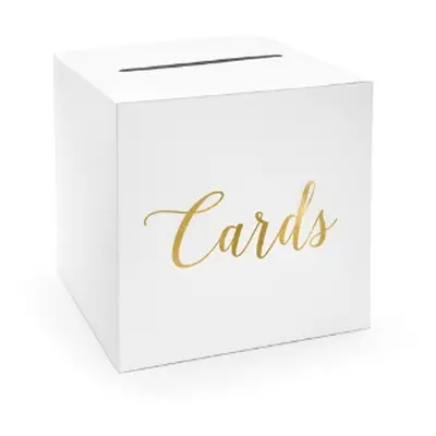 Papírová truhlice na přání bílá - Cards 24 cm