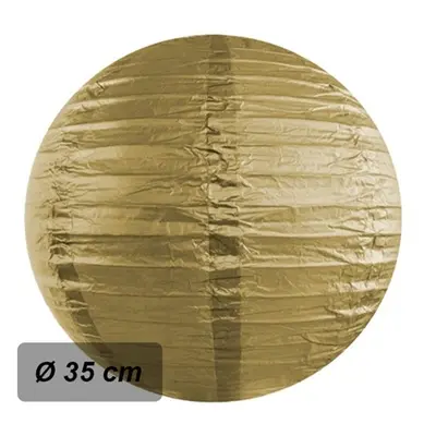 Lampion kulatý 35 cm zlatý