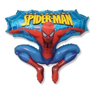 Foliový balonek Jumping Spiderman modrý 81 cm