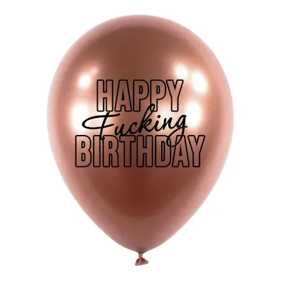 Balonky Happy Fuc... Birthday, Rosegold, 5 ks