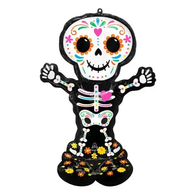 AirLoonz - stojící obří balónek Halloween Day of the dead 132 cm