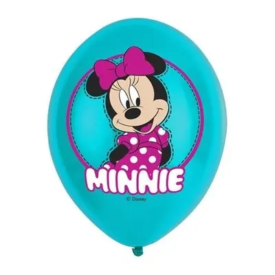 Latexové balonky Minnie Mouse barevný potisk 27 cm - 6 ks