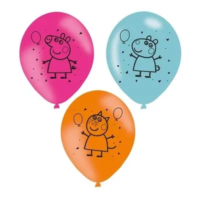 Latexové balonky Prasátko Peppa New - 6 ks