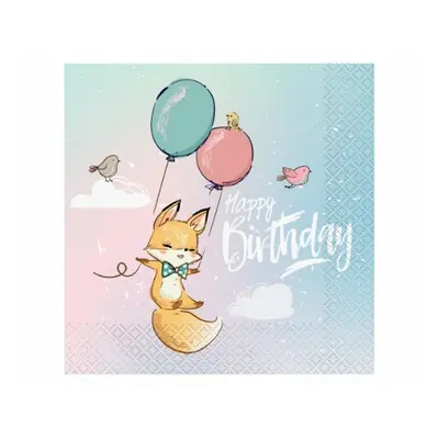 Papírové ubrousky pastel Animals Happy Birthday 20 ks