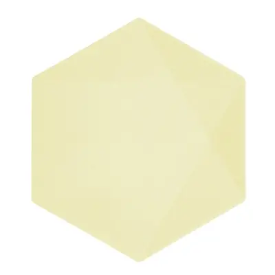 EKO - papírové talíře Hexagonal - Vert Decor, pastelově žluté - 26,1 x 22,6 cm, 6ks