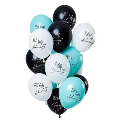 Latexové balonky Hip Hop Happy Birthday 30 cm - 12 ks