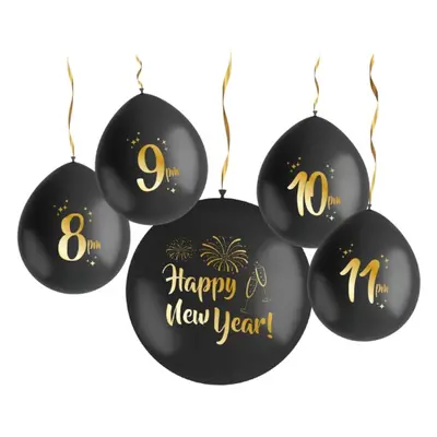 Latexové balonky Happy New Year - Odpočítávání 5 ks