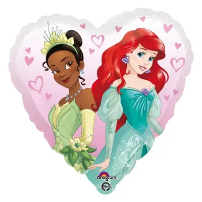 Foliový balonek srdce Disney princezny 43 cm