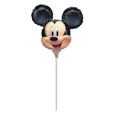 Balónky na tyčku - Mickey Mouse - hlava 23cm - 5 ks