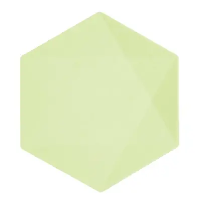 EKO - papírové talíře Hexagonal - Vert Decor, pastelově zelené - 26,1 x 22,6 cm, 6ks