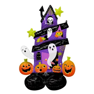 AirLoonz - stojící obří balónek Halloween strašidelný dům 127 cm