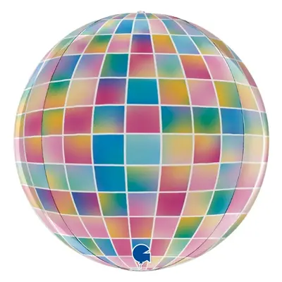 Balonek bublina s potiskem - color disco 38 cm