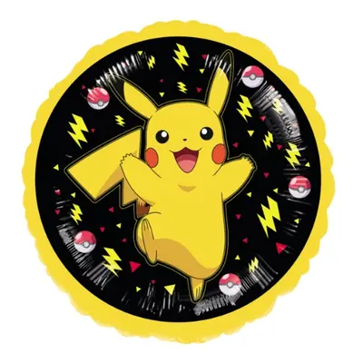 Foliový balonek kulatý Pokemon Pikachu 2024, 43 cm