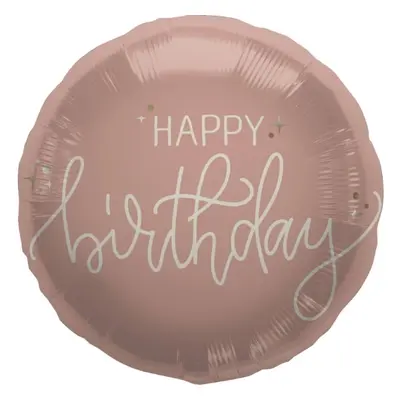 Foliový balonek Happy Birthday - Crème Rose 45 cm