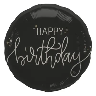 Foliový balonek Happy Birthday - Crème Noir 45 cm