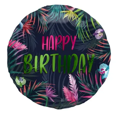 Foliový balonek Happy Birthday - Neon Tropical 45 cm