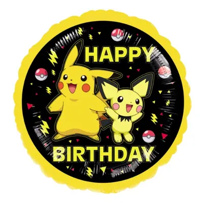 Foliový balonek Happy Birthday - Pokemon Pikachu 2024, 43 cm