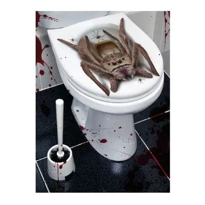 Halloweenská dekorace - samolepka na wc prkýnko pavouk