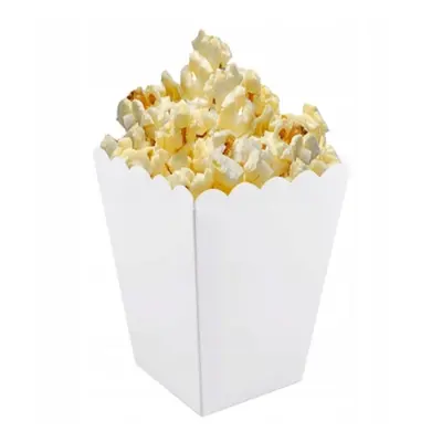 Krabičky na popcorn bílé - 6 ks