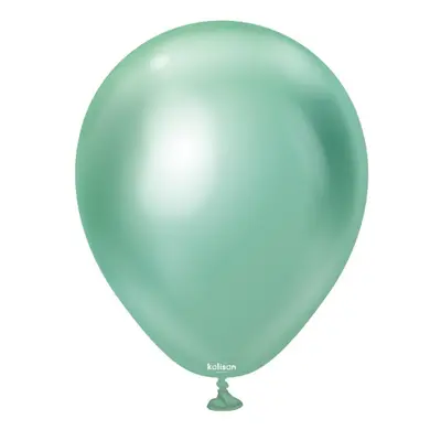 Balonky zelené, Mirror Chrome Green 13 cm/5", 100 ks