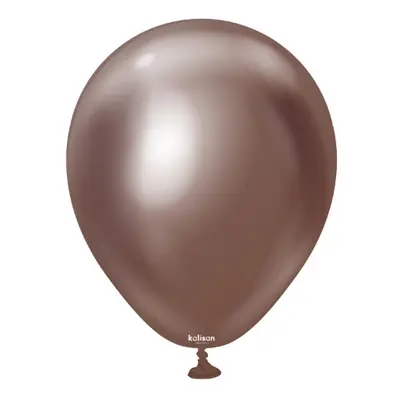 Balonky hnědé Kalisan Mirror Chrome Chocolate 13cm/5"