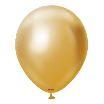 Balonky chromové zlaté, Mirror Gold 13 cm/5", 100 ks