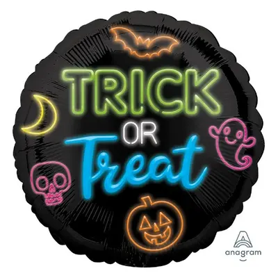 Foliový balonek neon - Trick or Treat - 43 cm