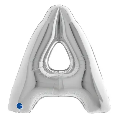 Foliové písmeno A stříbrné 102 cm