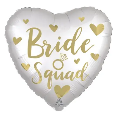 Foliový balonek srdce saténové - Bride Squad 43 cm